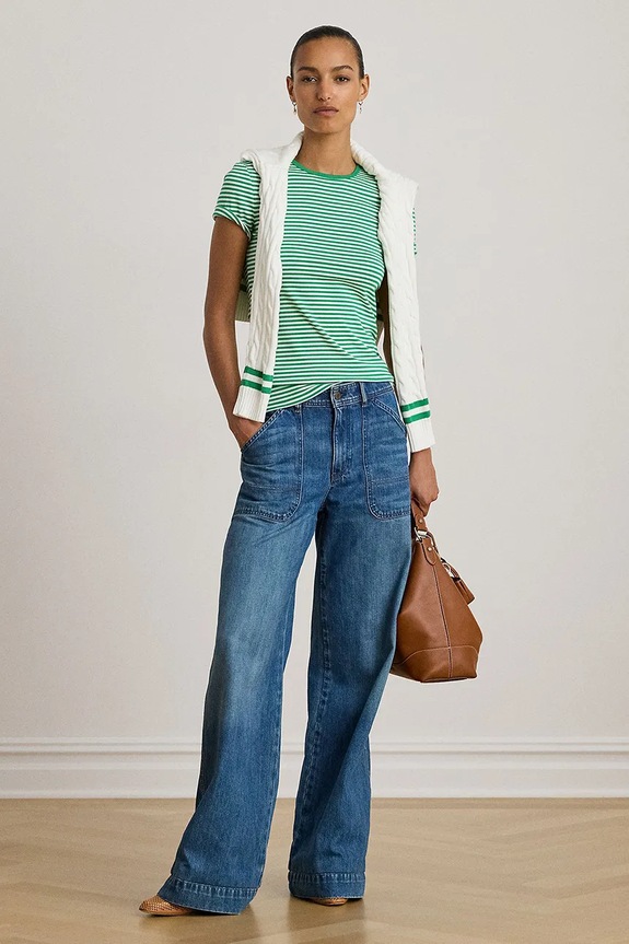 Oblečenie Tričko Lauren Ralph Lauren 200P03721 zelená