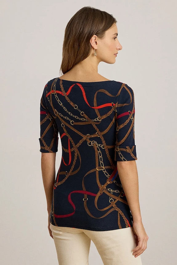 Tričko s dlhým rukávom Lauren Ralph Lauren 200P03722 tmavomodrá SS26