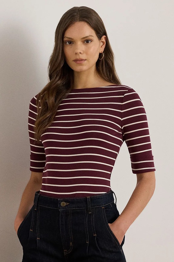Lauren Ralph Lauren longsleeve wzorzyste bordowy 200P03723