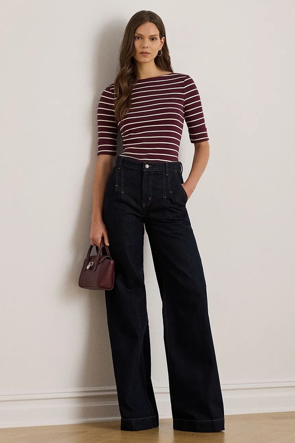 Odzież Lauren Ralph Lauren longsleeve 200P03723 bordowy