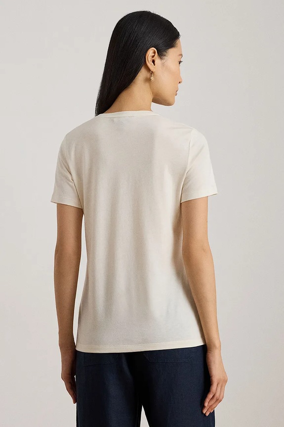 Tričko Lauren Ralph Lauren 200P03725 béžová SS26