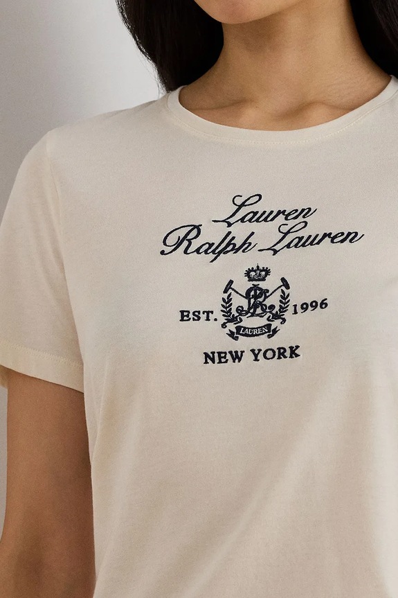 Tričko Lauren Ralph Lauren béžová 200P03725
