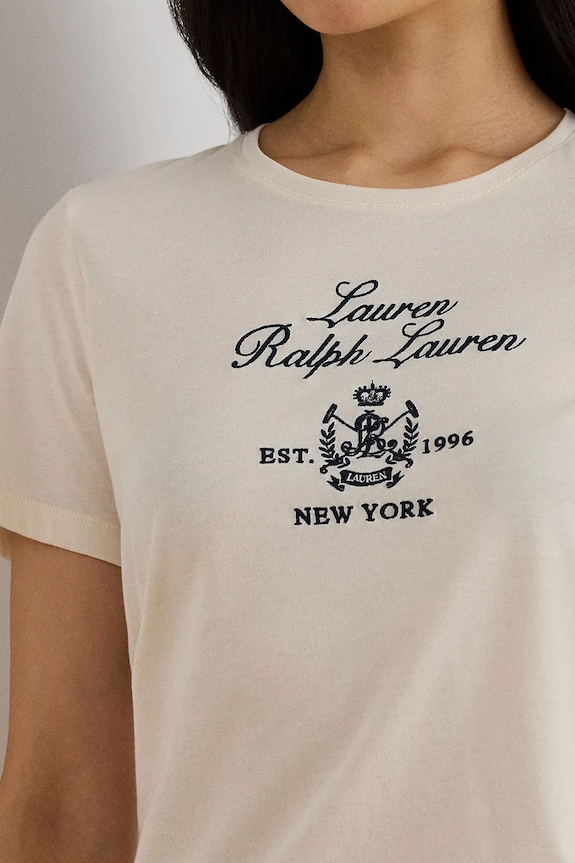 Tričko Lauren Ralph Lauren béžová 200P03725