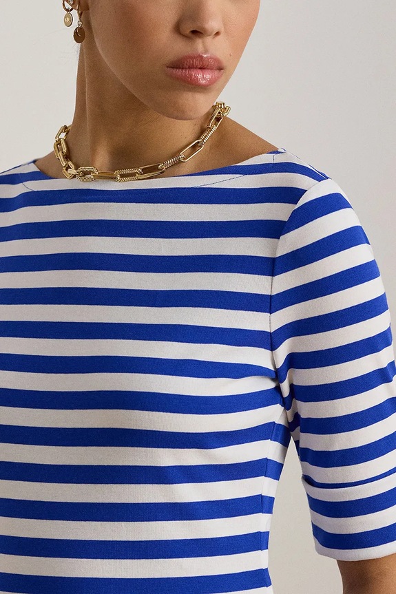 Tričko s dlouhým rukávem Lauren Ralph Lauren modrá 200P03750
