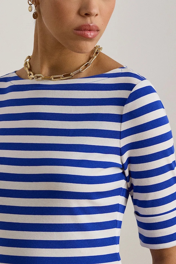 Tričko s dlouhým rukávem Lauren Ralph Lauren modrá 200P03750