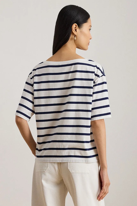 Lauren Ralph Lauren t-shirt bawełniany 200P03752 granatowy SS26