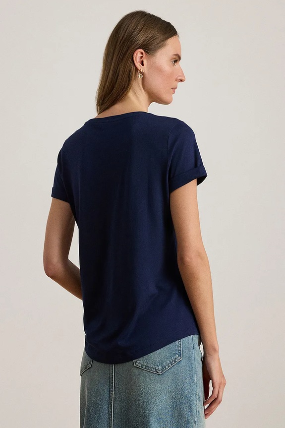Lauren Ralph Lauren tricou 200P03753 bleumarin SS26
