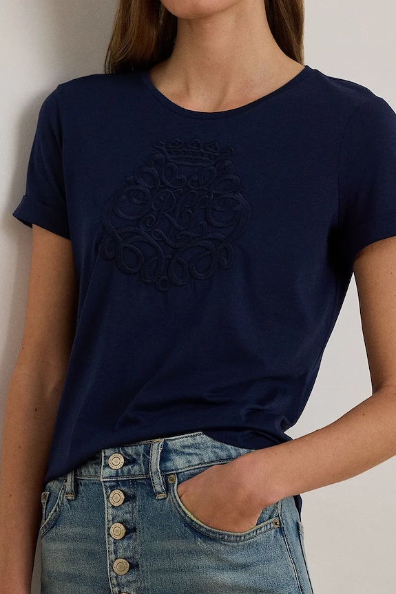 Lauren Ralph Lauren tricou bleumarin 200P03753