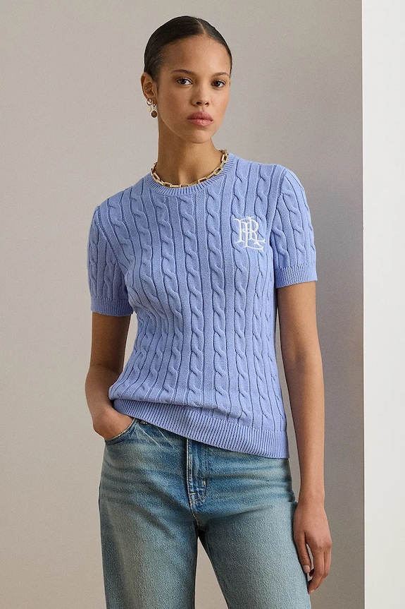 Lauren Ralph Lauren sweter bawełniany bawełna granatowy 200P07025