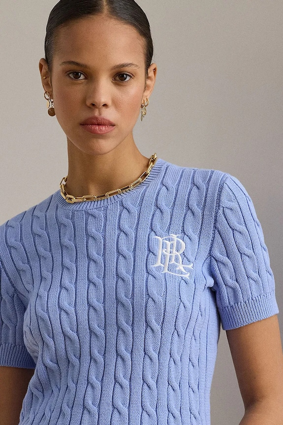 Lauren Ralph Lauren sweter bawełniany granatowy 200P07025