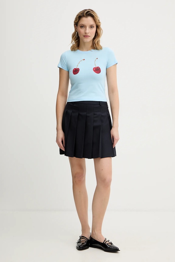 Never Fully Dressed tricou din bumbac Cherry Boob NFDTO2085 albastru SS26