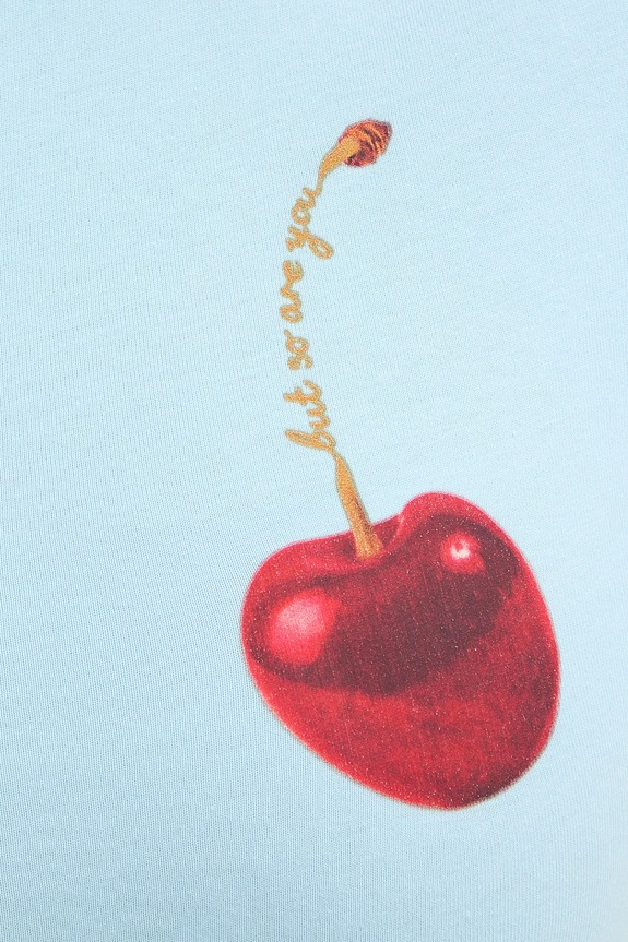 Never Fully Dressed tricou din bumbac Cherry Boob NFDTO2085 albastru
