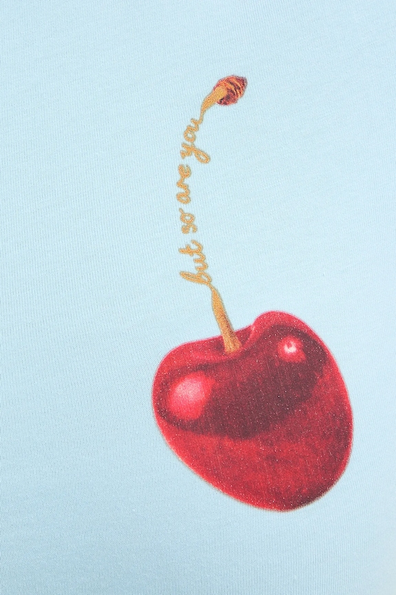 Never Fully Dressed tricou din bumbac Cherry Boob NFDTO2085 albastru