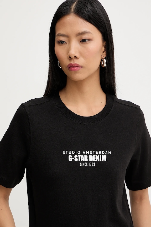 Bavlnené tričko G-Star HD gr čierna D27976.C336