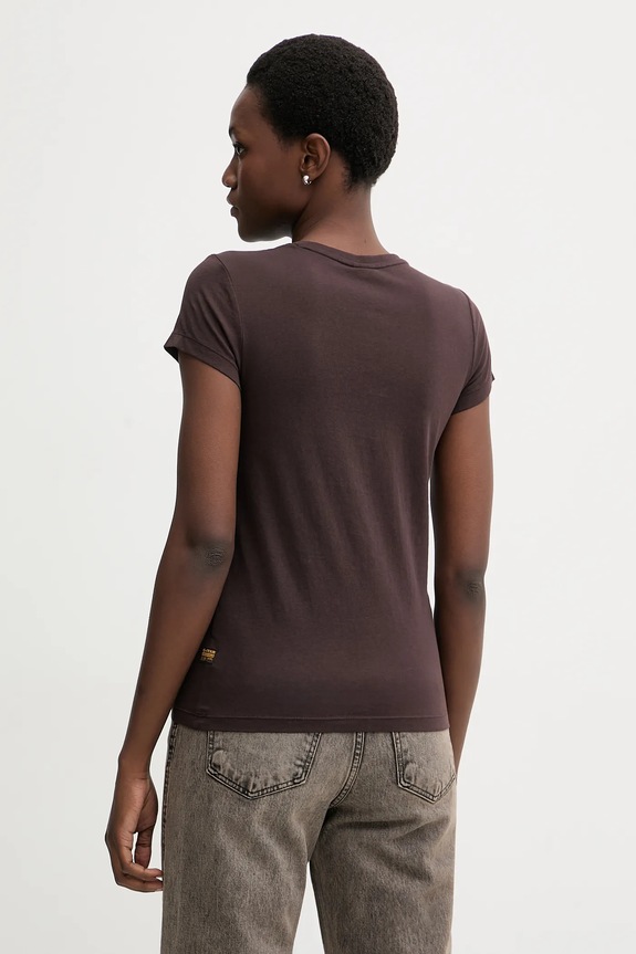 Odzież G-Star t-shirt bawełniany Eyben slim 2.0 D24533.4107.G692 brązowy
