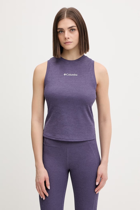 Columbia top sportowy z elastanem fioletowy 2155342