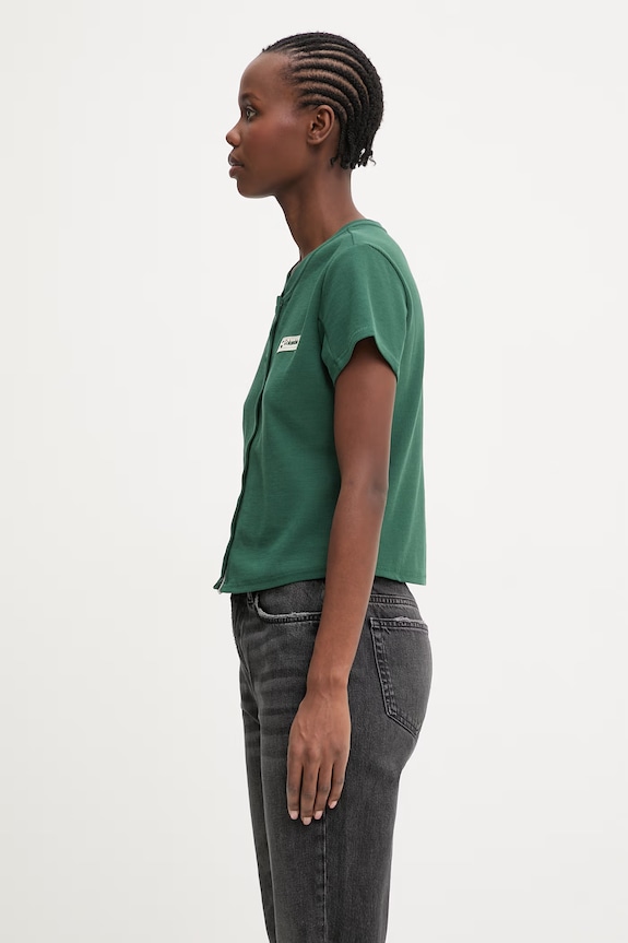 Columbia Acker Rock t-shirt z bawełną damski 2157051 zielony SS26
