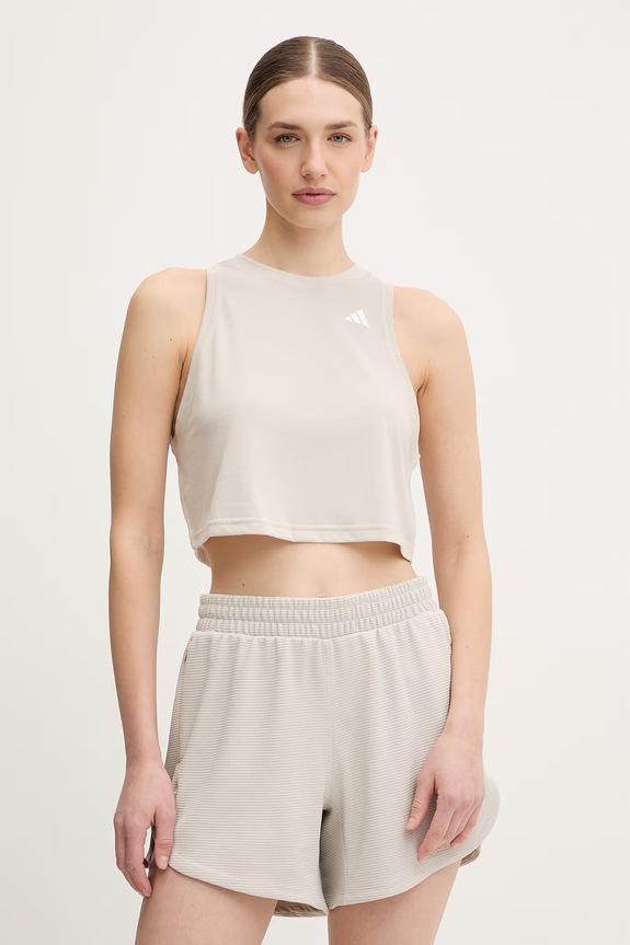 adidas Performance top treningowy We Tank pozostałe beżowy JC9557