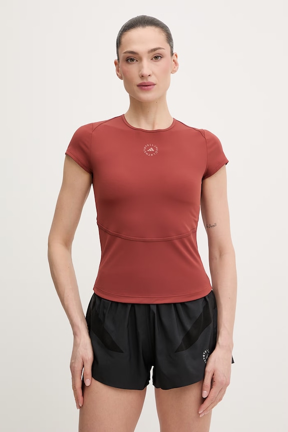 adidas by Stella McCartney tricou de antrenament pentru femei maro JY8140