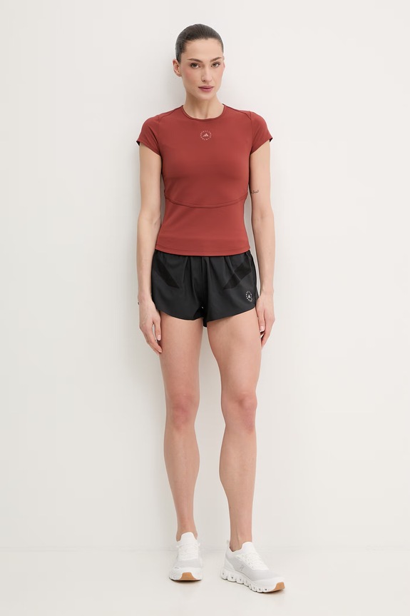 adidas by Stella McCartney tricou de antrenament pentru femei JY8140 maro SS26