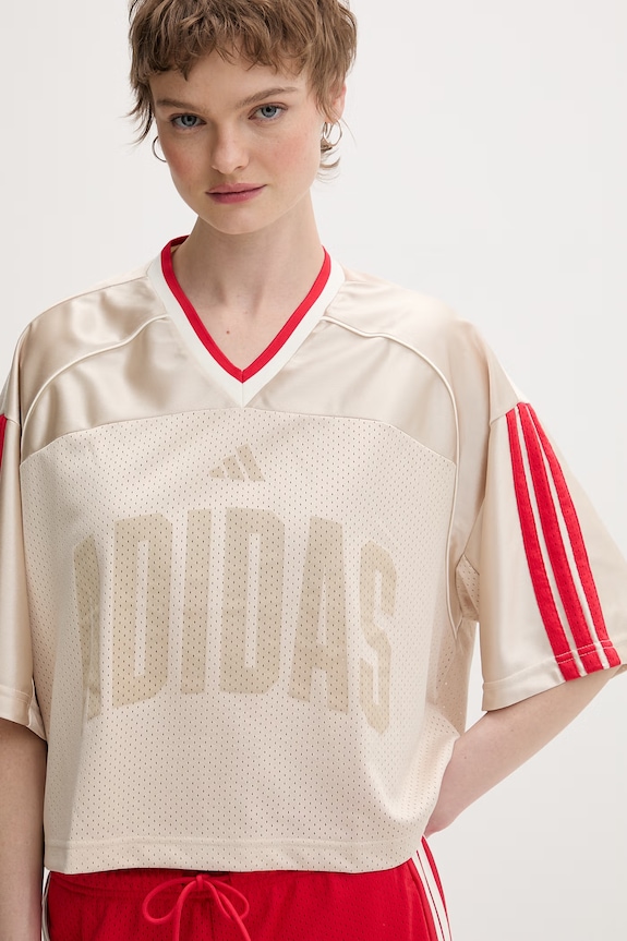 adidas t-shirt damski Stadium beżowy JZ1073