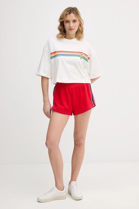 Памучна тениска United Colors of Benetton x Stranger Things 3BL0D10BC бял SS26