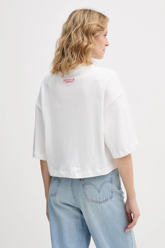 Oblečení Bavlněné tričko United Colors of Benetton x Stranger Things 3BL0D10BC bílá