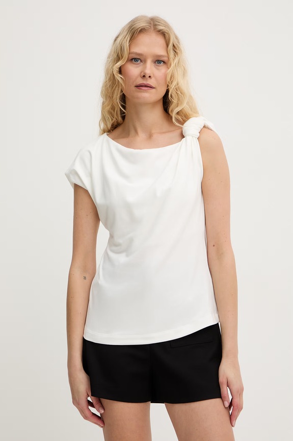 Pinko tricou pentru femei, din bumbac cu elastan bej 106373.A35D