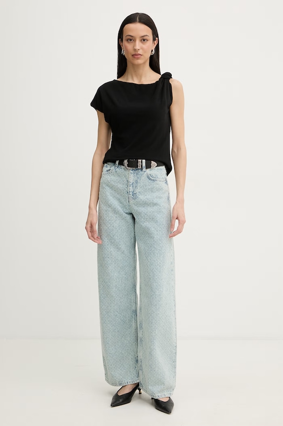 Pinko majica za žene od pamuka s elastanom 106373.A35D crna SS26