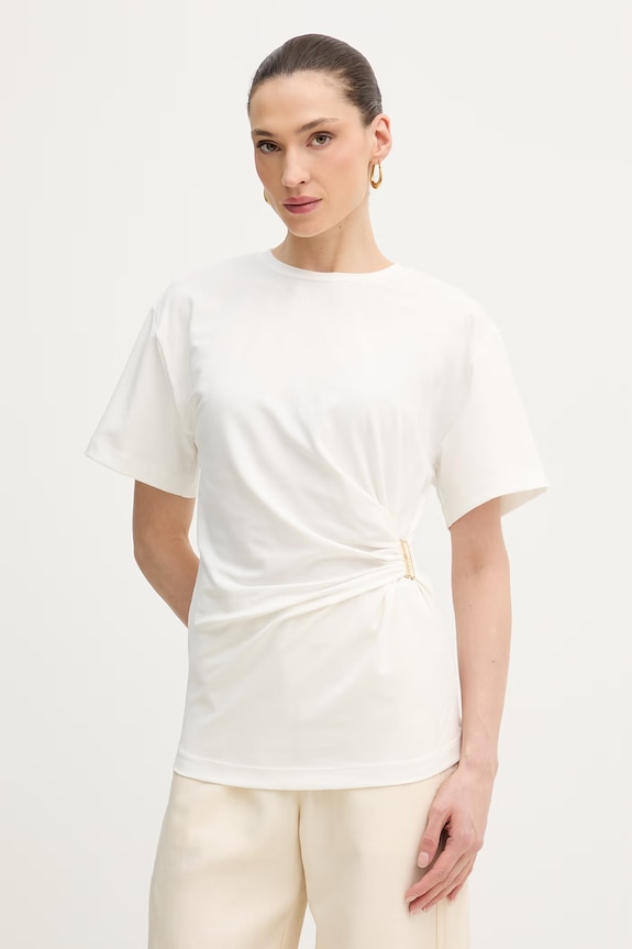 Pinko Тениска женска от памук с еластан бежов 106455.A35D