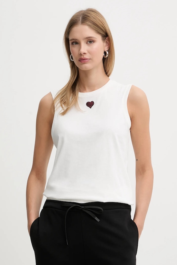 Pinko top bawełniany regular biały 105741.A326