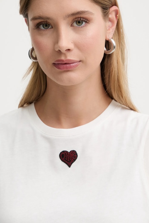 Pinko top bawełniany biały 105741.A326