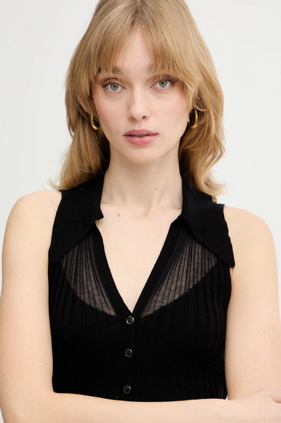 Top s příměsí vlny Pinko černá 106318.A34B