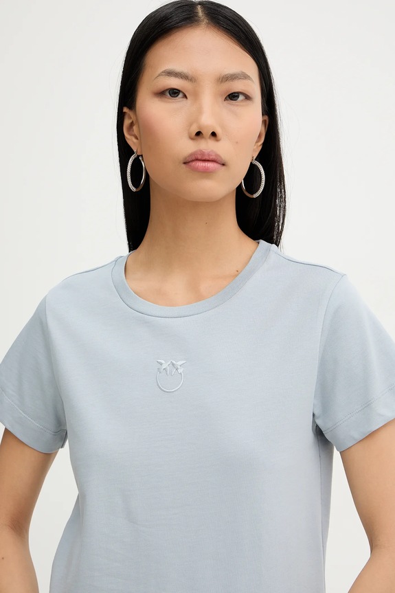 Pinko t-shirt bawełniany niebieski 100355.A339