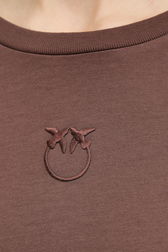 Pinko t-shirt bawełniany 100355.A339 brązowy