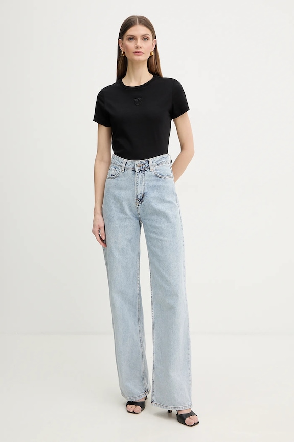 Pinko tricou din bumbac 100355.A339 negru SS26