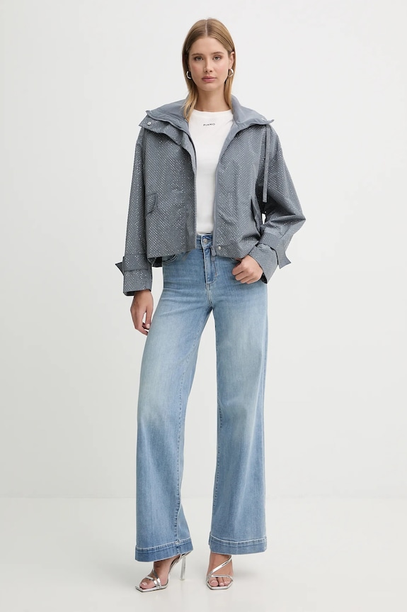 Pinko tricou din bumbac 100373.A34F bej SS26