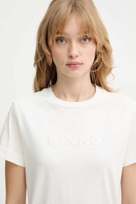 Pinko t-shirt bawełniany beżowy 101752.A339