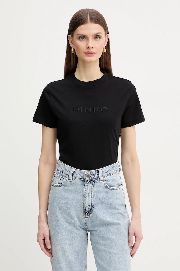 Pinko t-shirt bawełniany regular czarny 101752.A339