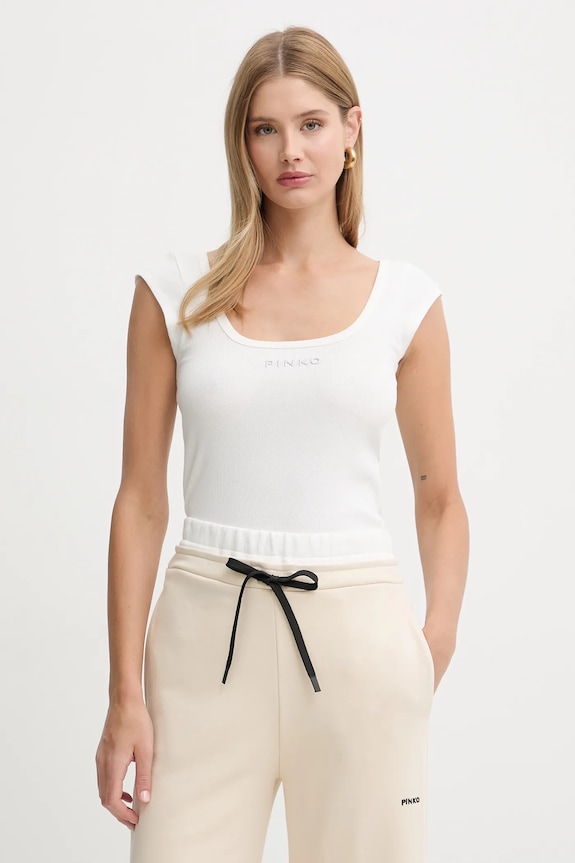 Pinko top z elastanem beżowy 105511.A338