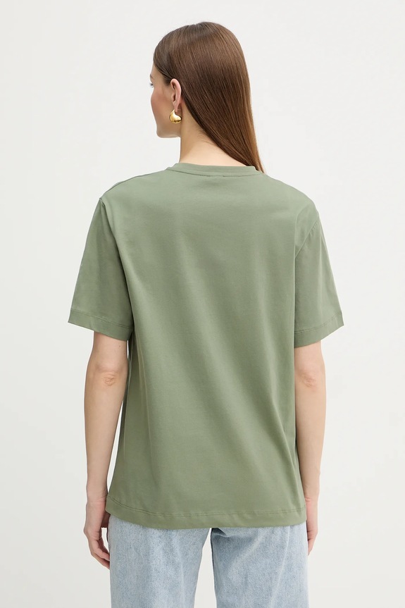 Îmbrăcăminte Pinko tricou din bumbac 105526.A33F verde
