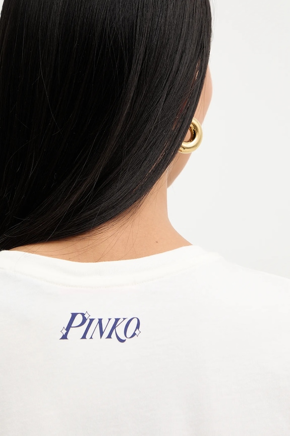 Βαμβακερό μπλουζάκι Pinko 105526.A33N μπεζ