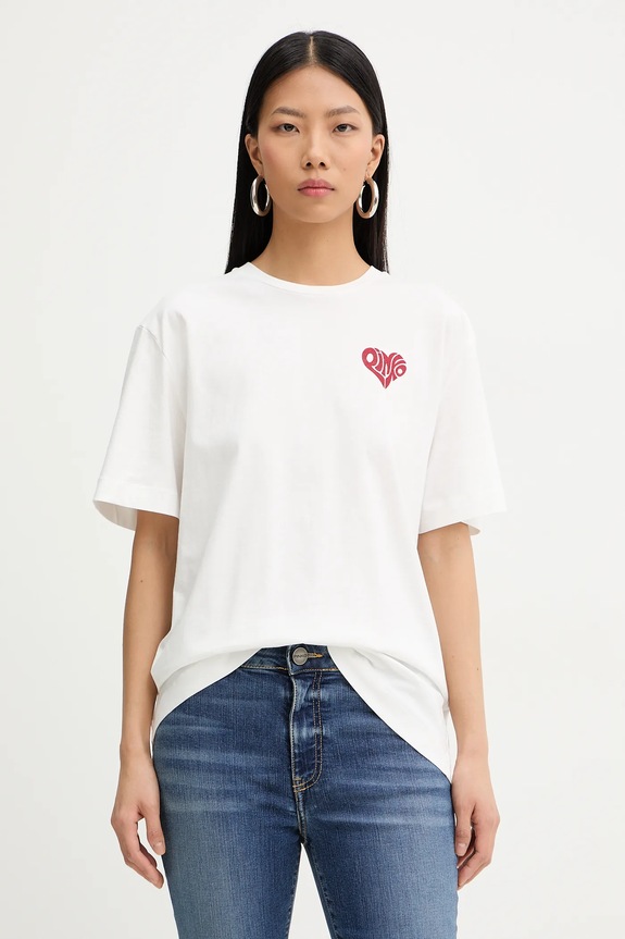 Îmbrăcăminte Pinko tricou din bumbac 105526.A33I alb
