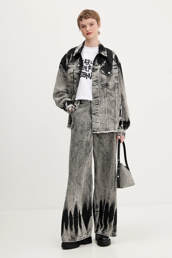 Karl Lagerfeld Jeans tricou din bumbac B1W17054 alb SS26