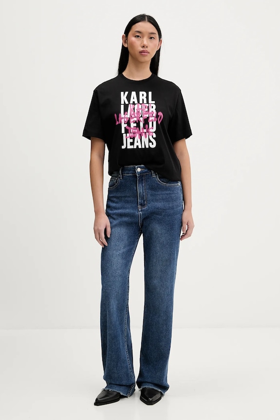 Хлопковая футболка Karl Lagerfeld Jeans B1W17057 чёрный SS26