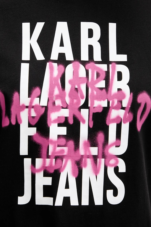 Хлопковая футболка Karl Lagerfeld Jeans B1W17057 чёрный