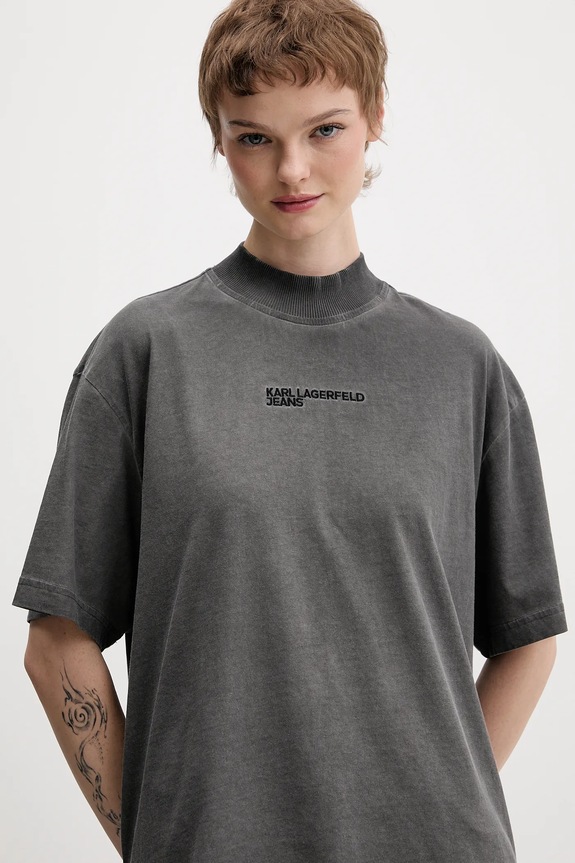 Karl Lagerfeld Jeans t-shirt in cotone grigio B1W17060