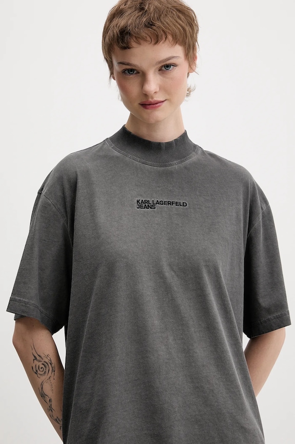 Karl Lagerfeld Jeans t-shirt in cotone grigio B1W17060