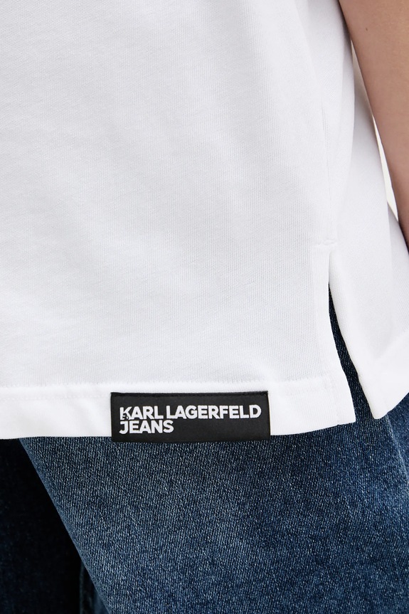Bavlnené tričko Karl Lagerfeld Jeans B1W17061 biela