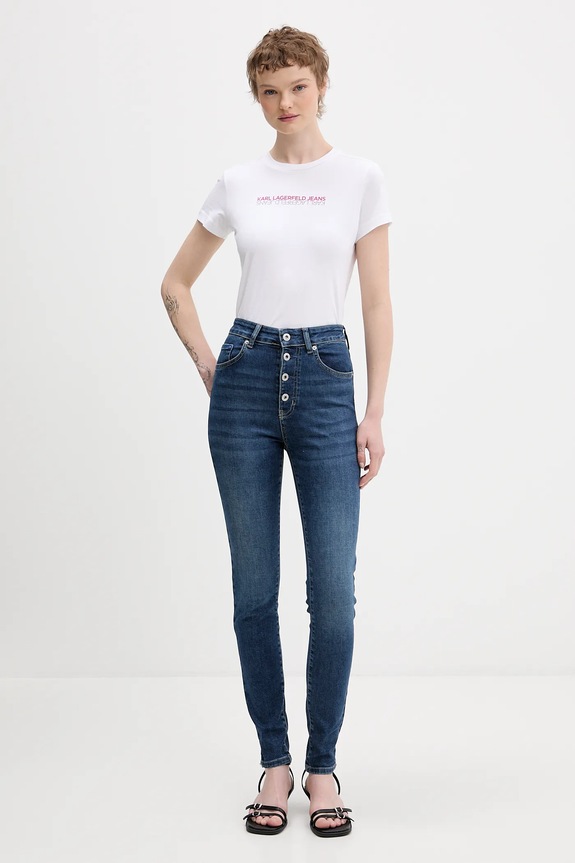 Bavlnené tričko Karl Lagerfeld Jeans B1W17053 biela SS26